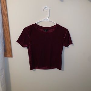 Velvet ribbed crop top